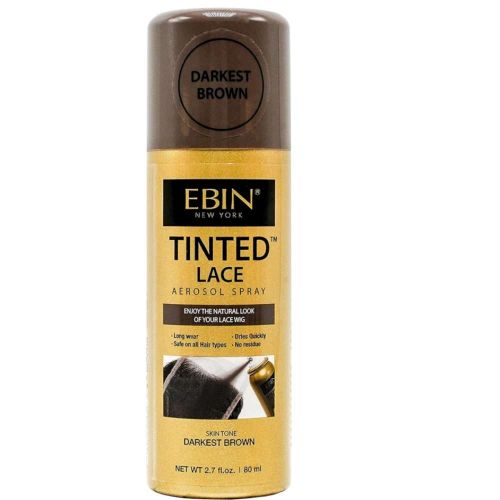 EBIN New York Tinted Lace Aerosol Spray Darkest Brown 80ml