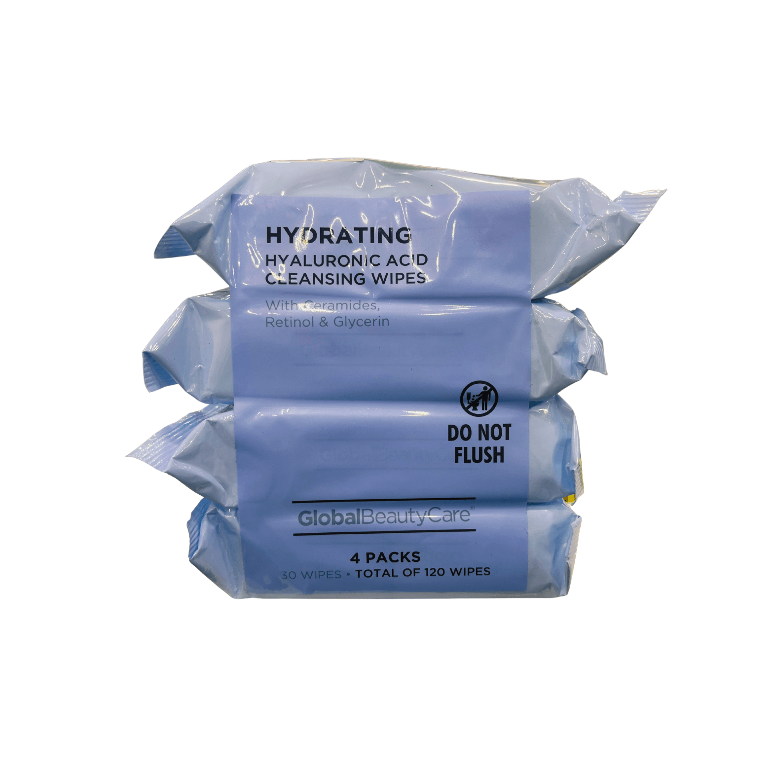Global Beauty Care Hydrating Hyaluronic Acid Cleansing Wipes - 4Pack(120 Wipes)