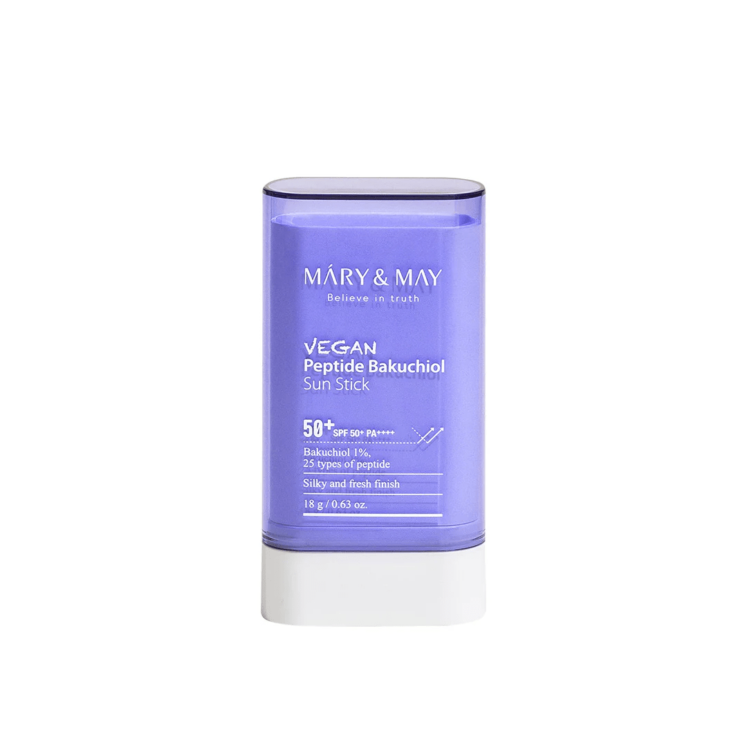Mary & May Vegan Peptide Bakuchiol Sun Stick SPF50+ PA++++ 18g | Anti - Aging, Hydrating Vegan Sun Protection