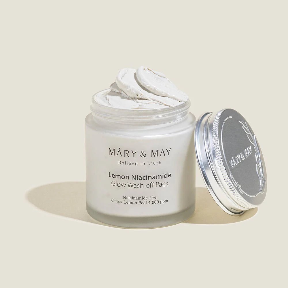 Mary&May Lemon Niacinamide Glow Wash Off Pack 125g | Brightening & Pore Care Face Mask