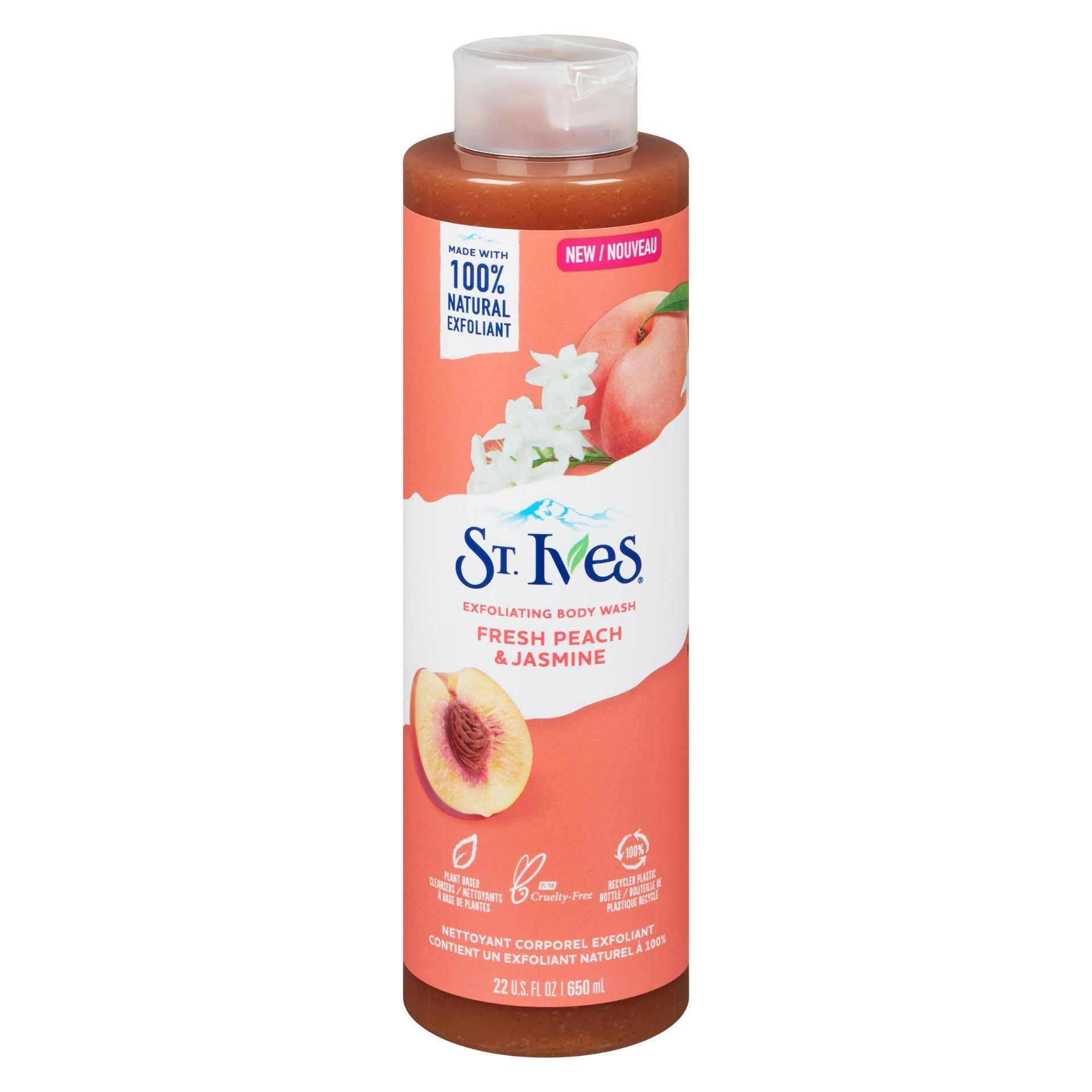 St. Ives Exfoliating Body Wash Fresh Peach & Jasmine 650ml