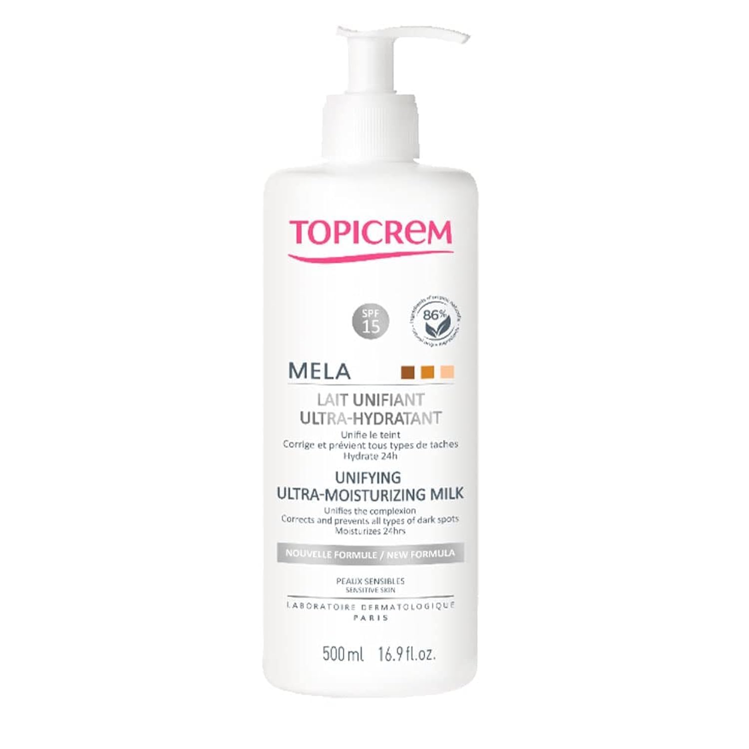 Topicrem Mela Lait Unifiant ultra Hydratant 500ml