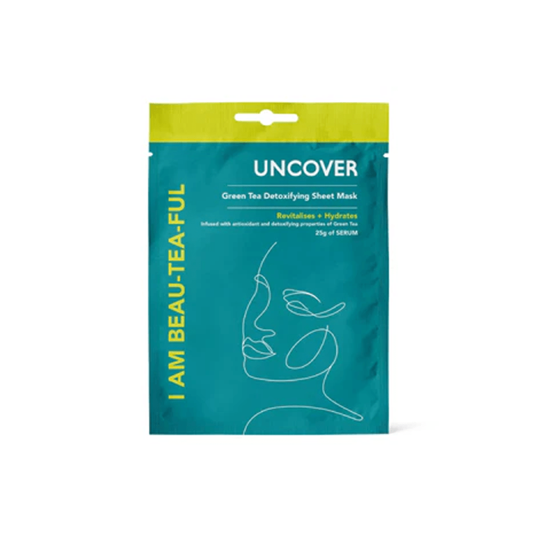Uncover Green tea detoxifying sheet mask 25g