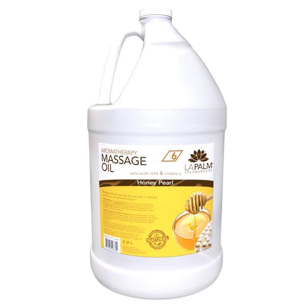 La Palm Massage Oil Gallon (4 gal per case) Honey Pearl
