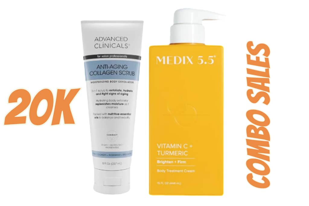 Medix 5.5 Vitamin C + Tumeric+++ Advanced Clinical Anti Aging Collagen Scrub. Combo Sales