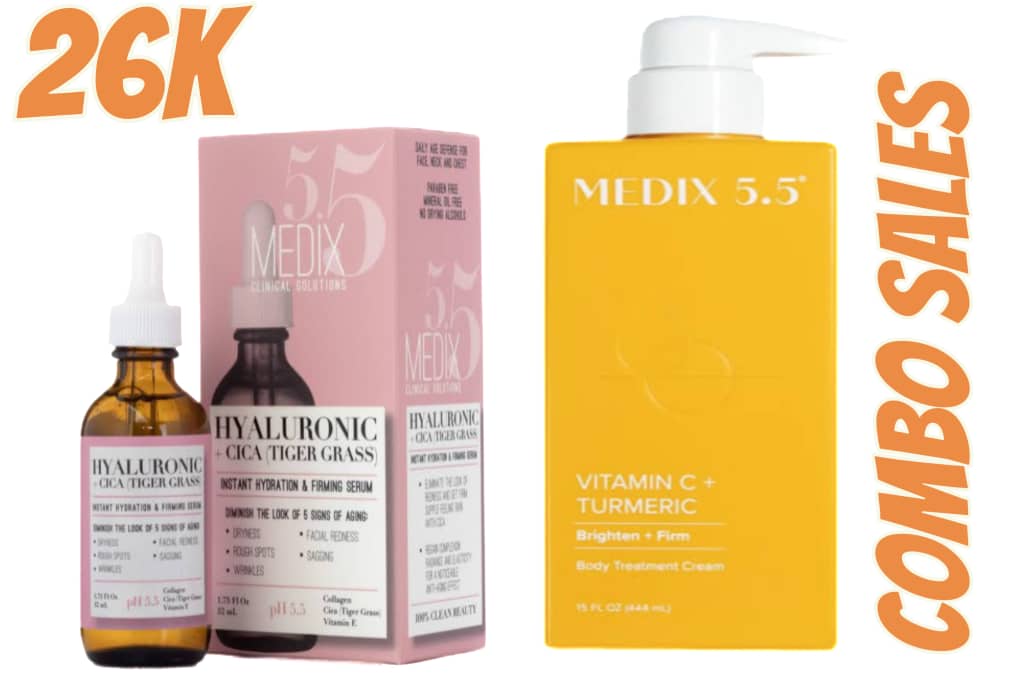 Medix 5.5 Vitamin C + Tumeric + Medix Hyaluronic + Cica (Tiger Grass). Combo Sales