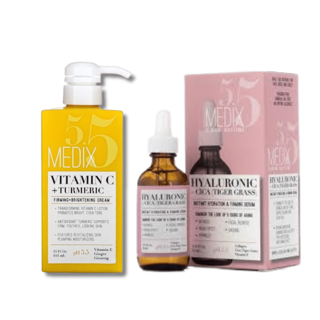 Medix vitamin C lotion and Medix hyaluronic +Cica tiger grass serum