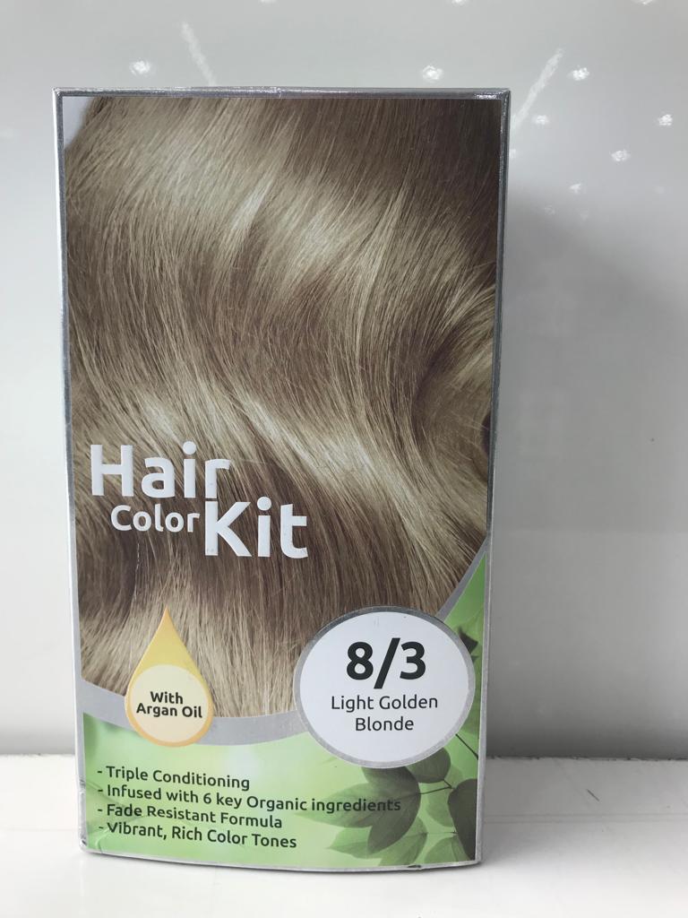 Somma Hair Color Kit Light Golden Blonde 8/3